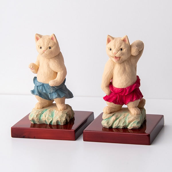 木彫りの金剛力士猫仏