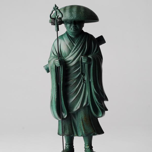 弘法大師(空海) - 総高24cm 青銅色 高岡銅器