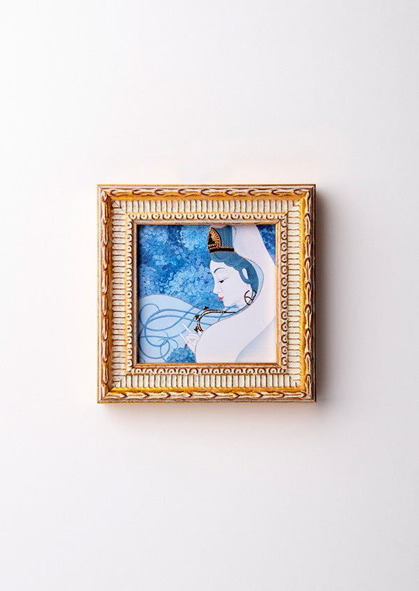 紫陽花結び(6月) ミニ箔アート版画 木綿花作