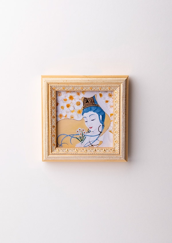 水仙結び(1月) ミニ箔アート版画 木綿花作