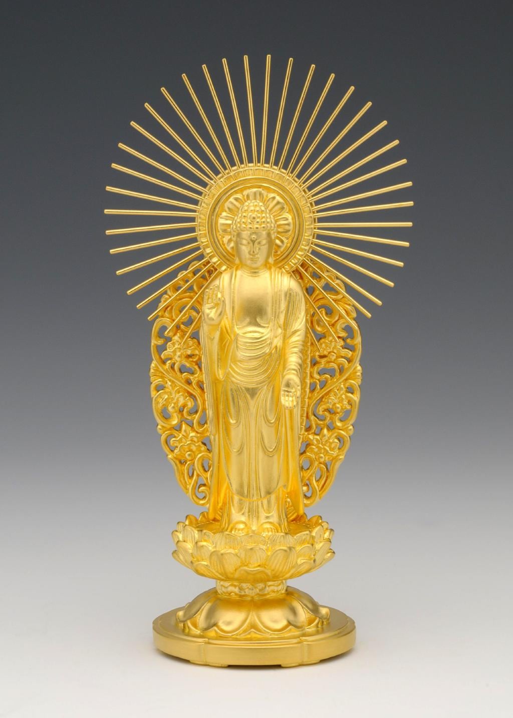 阿弥陀如来 西本願寺 - 純金製 総高13cm