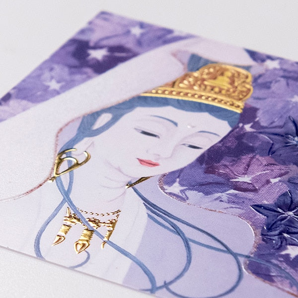 桔梗結び(8月) ミニ箔アート版画 木綿花作