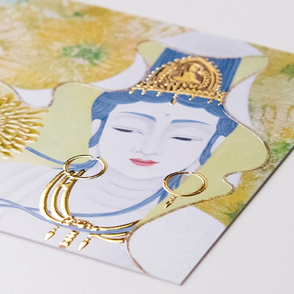 菊結び(11月) ミニ箔アート版画 木綿花作