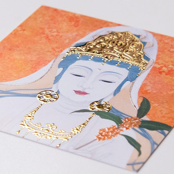金木犀結び(10月) ミニ箔アート版画 木綿花作