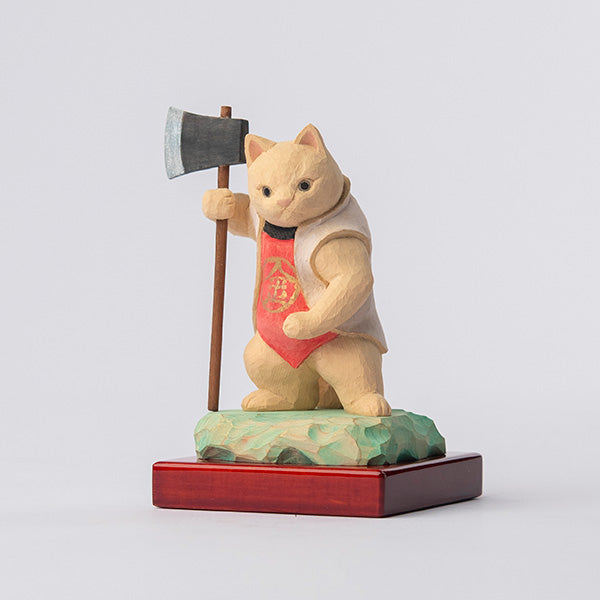木彫りの金太郎猫 仏屋さかい作