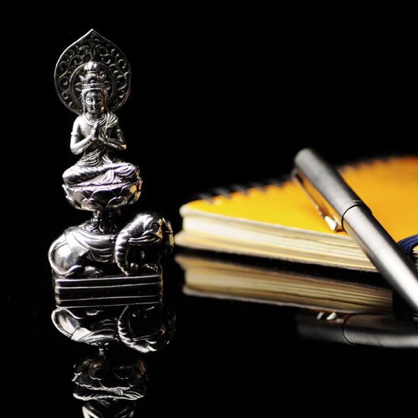 普賢菩薩 - 銀製 伝統工芸『高岡銅器』謹製