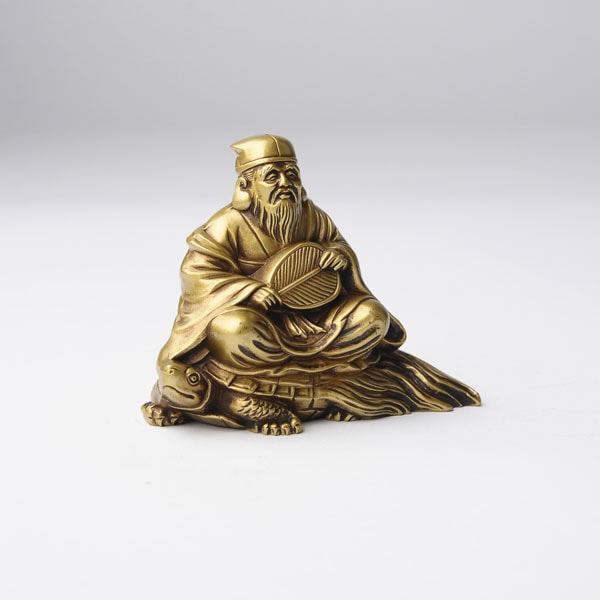 寿老人 合金製 古美色仕上げ 牧田秀雲原型