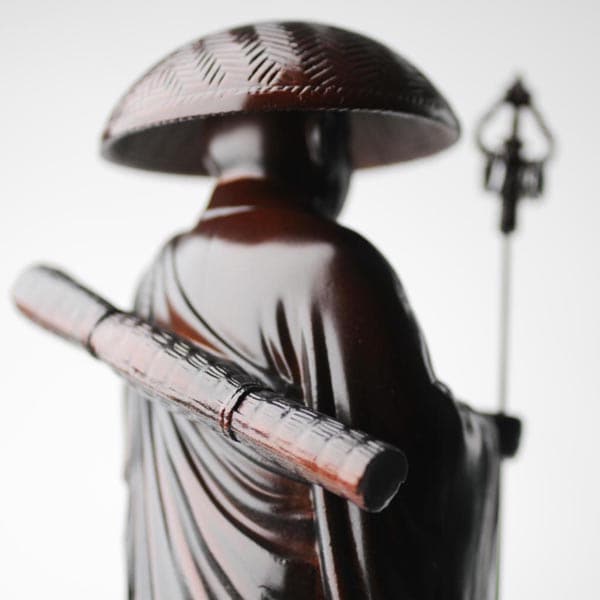 弘法大師(空海) - 総高24cm 茶彩色 高岡銅器