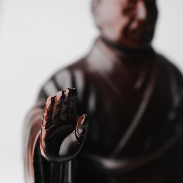 日蓮上人 - 総高24cm 茶彩色 高岡銅器