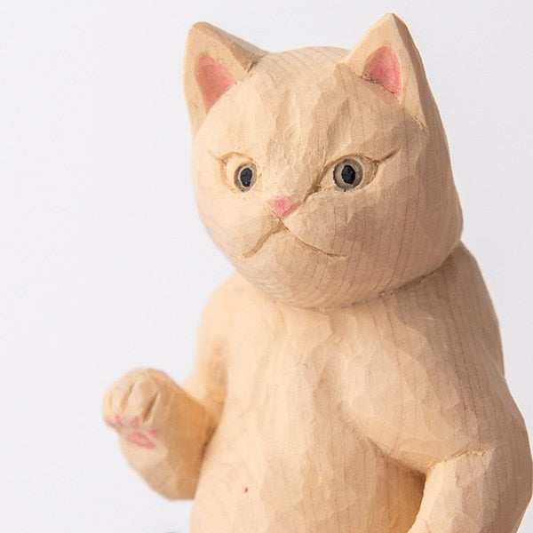 木彫りの金剛力士猫仏