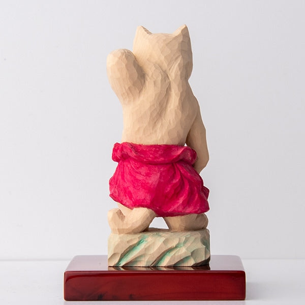 木彫りの金剛力士猫仏