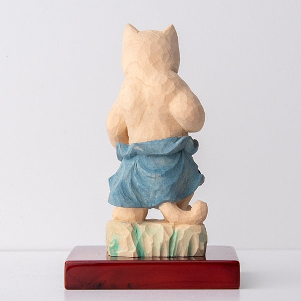 木彫りの金剛力士猫仏