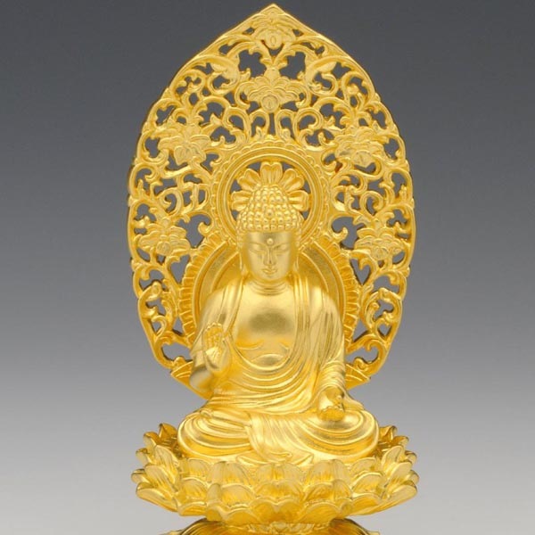 釈迦如来 - 純金製　総高10cm