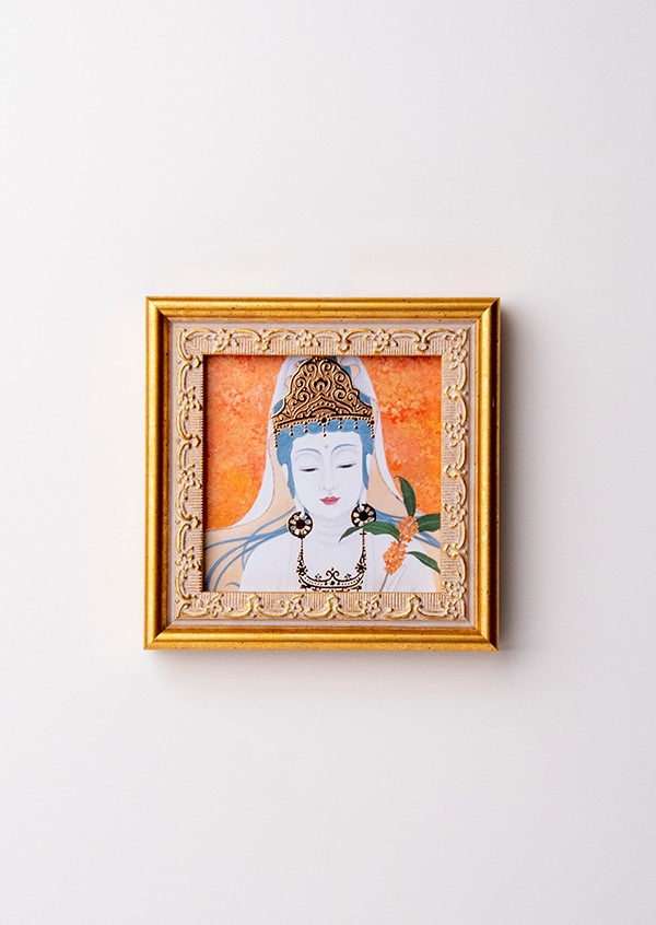 金木犀結び（10月） ミニ箔アート版画 木綿花作