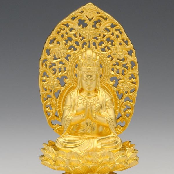勢至菩薩 - 純金製　総高10cm