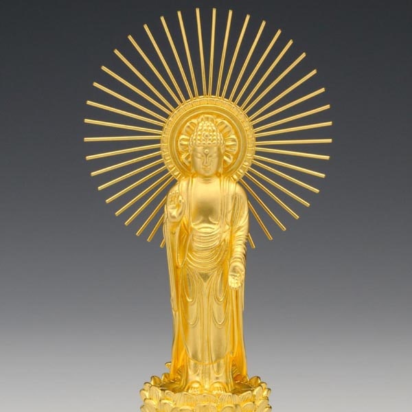 阿弥陀如来　東本願寺 - 純金製　総高13cm