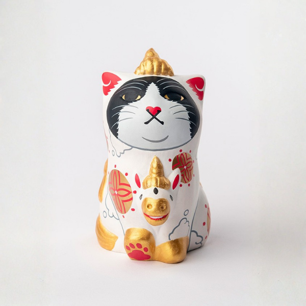 みんなのカオデカクン「天馬猫」（白）