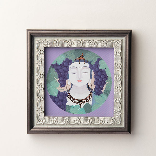 葡萄の実り ミニ箔アート版画 木綿花作