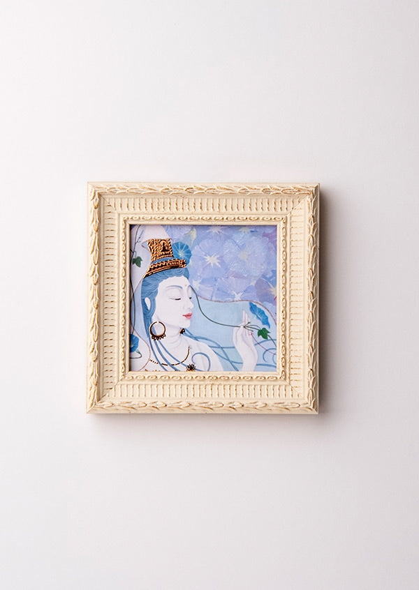 朝顔結び（7月） ミニ箔アート版画 木綿花作