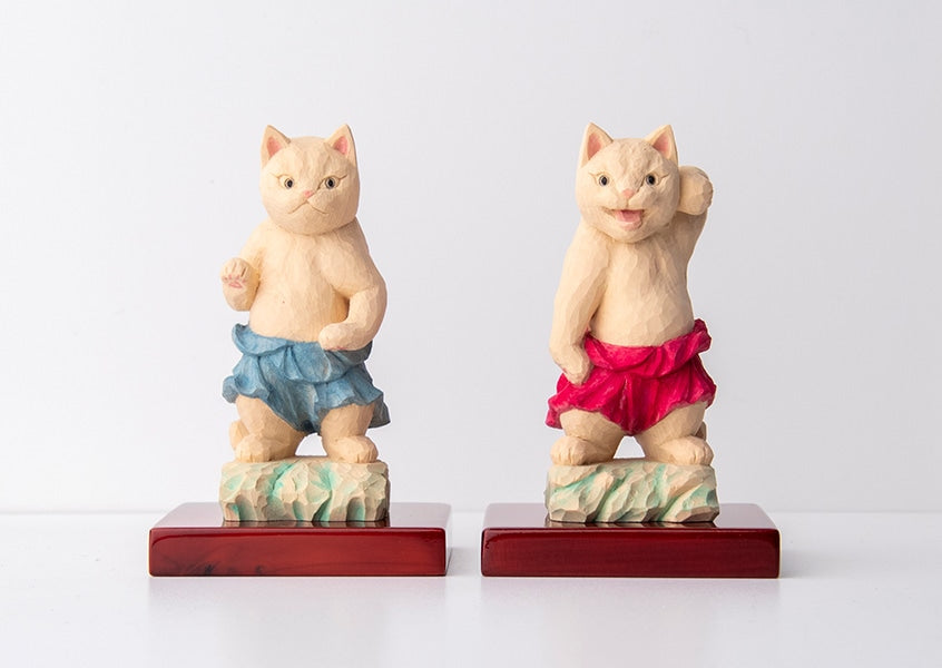 木彫りの金剛力士猫仏