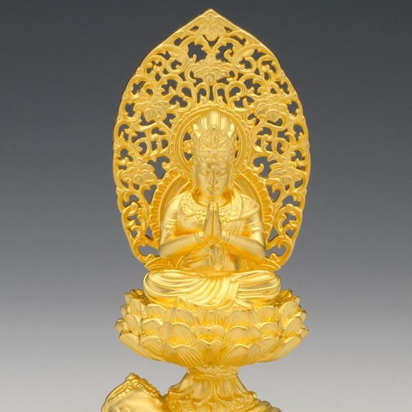 普賢菩薩 - 純金製　総高11.3cm