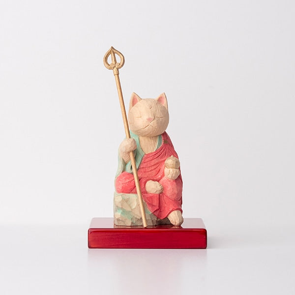 木彫りの地蔵菩薩猫仏 仏屋さかい作