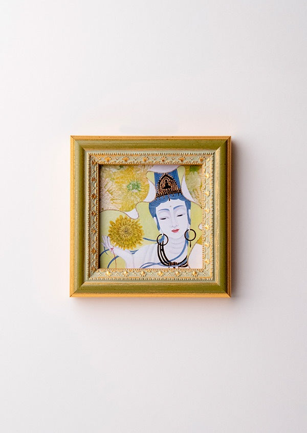 菊結び（11月） ミニ箔アート版画 木綿花作