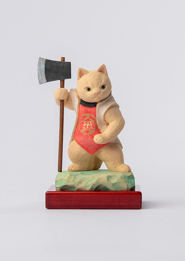 木彫りの金太郎猫 仏屋さかい作
