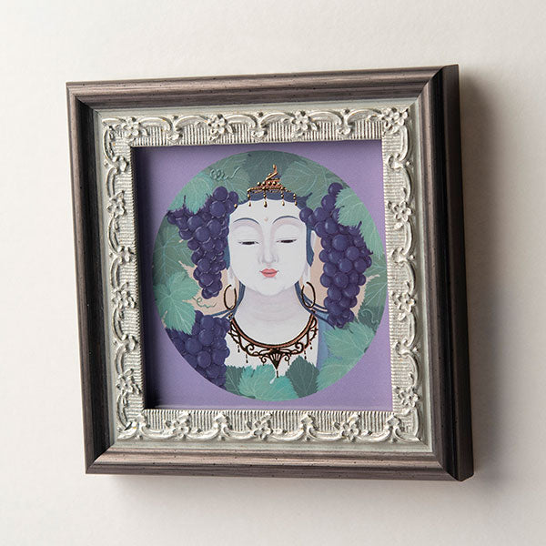 葡萄の実り ミニ箔アート版画 木綿花作