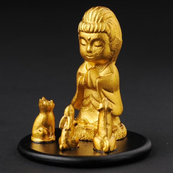 ペット観音 - プチ　総高5.8cm　金色　高岡銅器