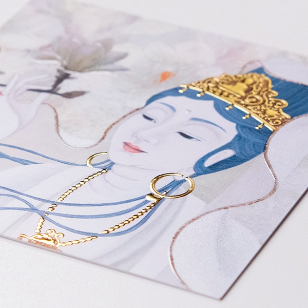 木蓮結び（3月） ミニ箔アート版画 木綿花作