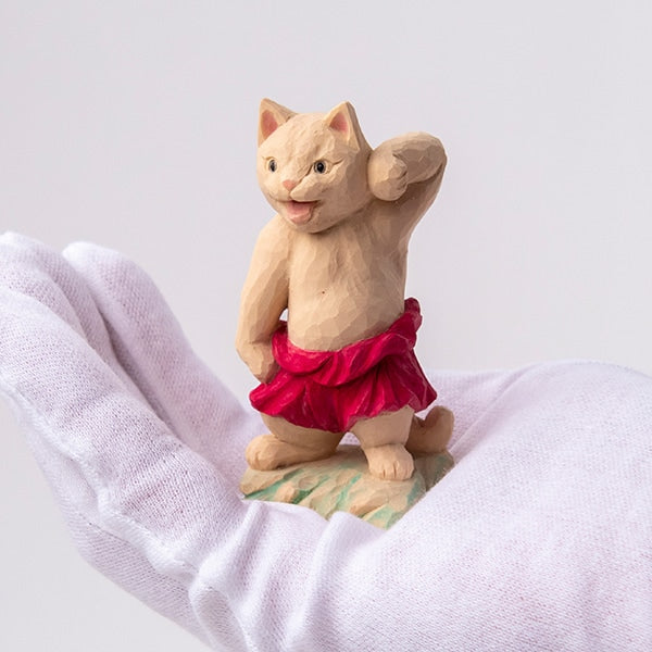 木彫りの金剛力士猫仏