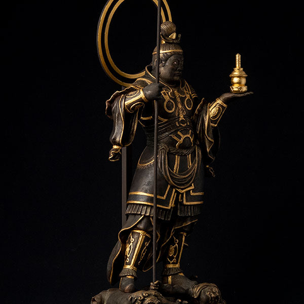 リアル仏像 木造 毘沙門天立像 篁千礼特別彩色