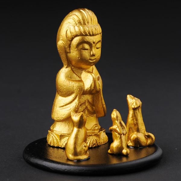 ペット観音 - プチ　総高5.8cm　金色　高岡銅器