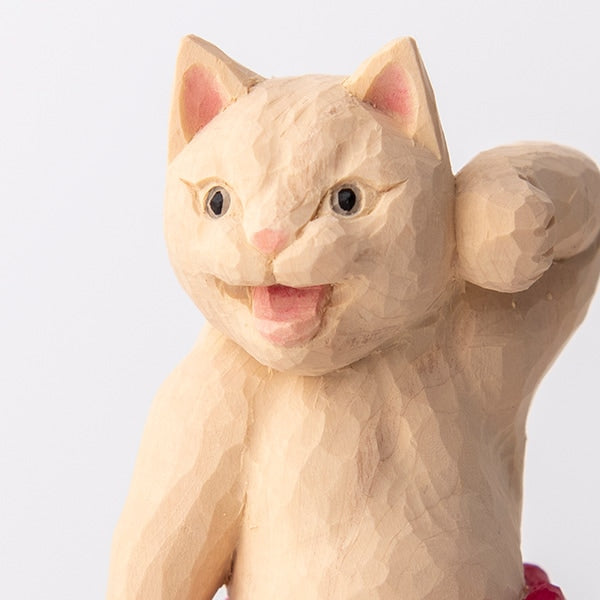 木彫りの金剛力士猫仏