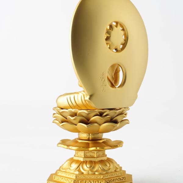 大日如来 - 合金製　純金メッキ仕上げ　総高15.5cm　高岡銅器
