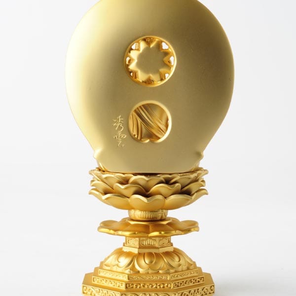 大日如来 - 合金製　純金メッキ仕上げ　総高15.5cm　高岡銅器