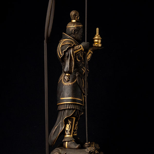 リアル仏像 木造 毘沙門天立像 篁千礼特別彩色