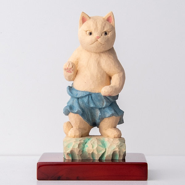 木彫りの金剛力士猫仏